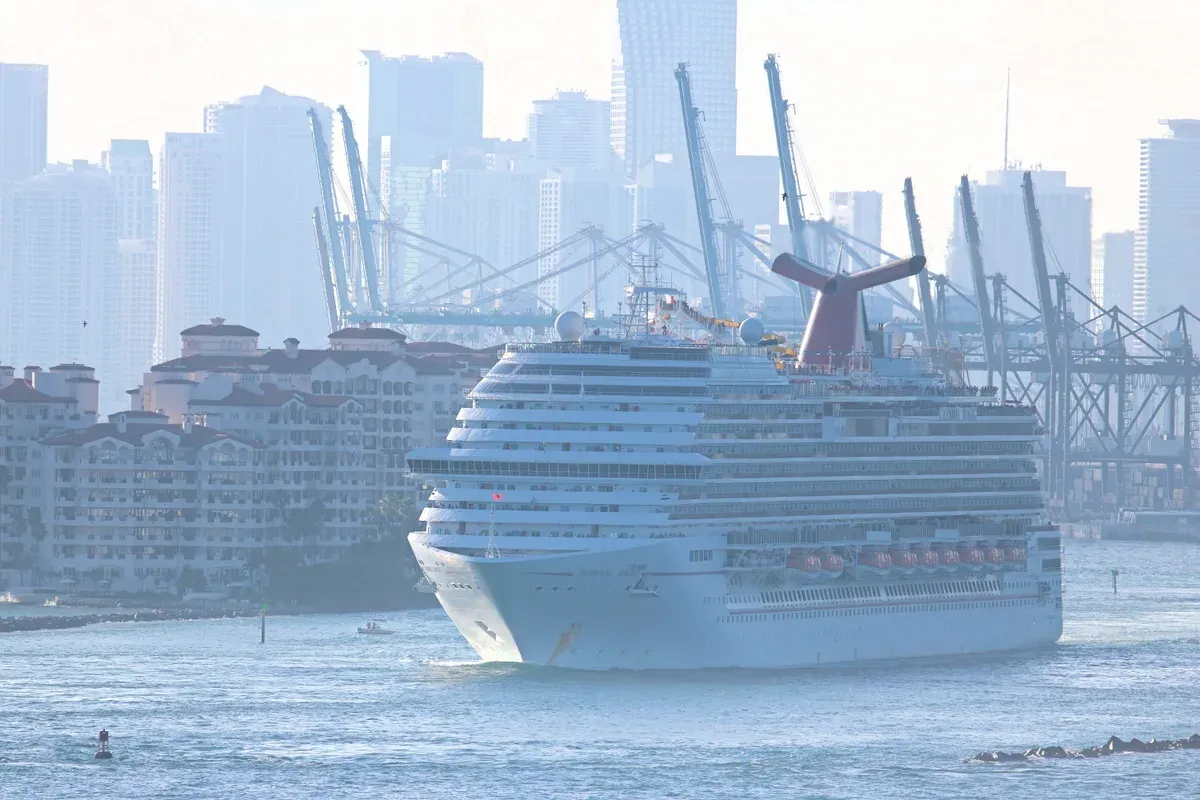 Carnival Magic departing PortMiami on a Carnival cruise from Miami