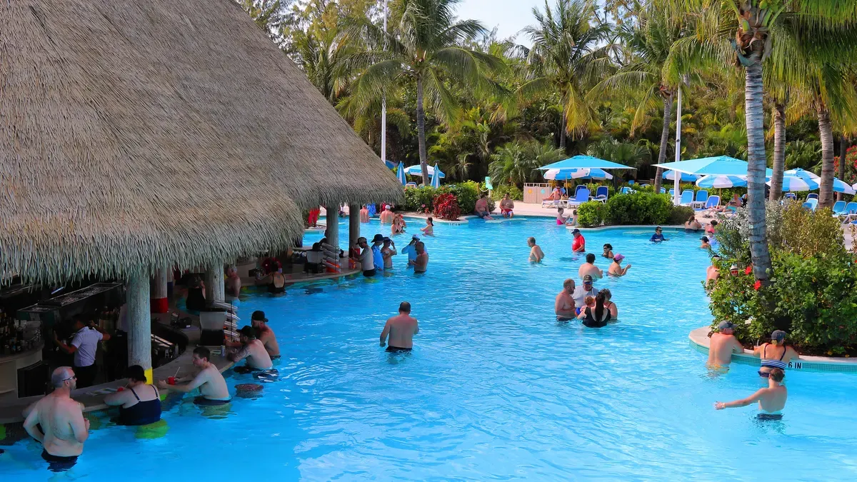 Swim-up bar and pool at the Oasis Lagoon, part of a Perfect Day at CocoCay