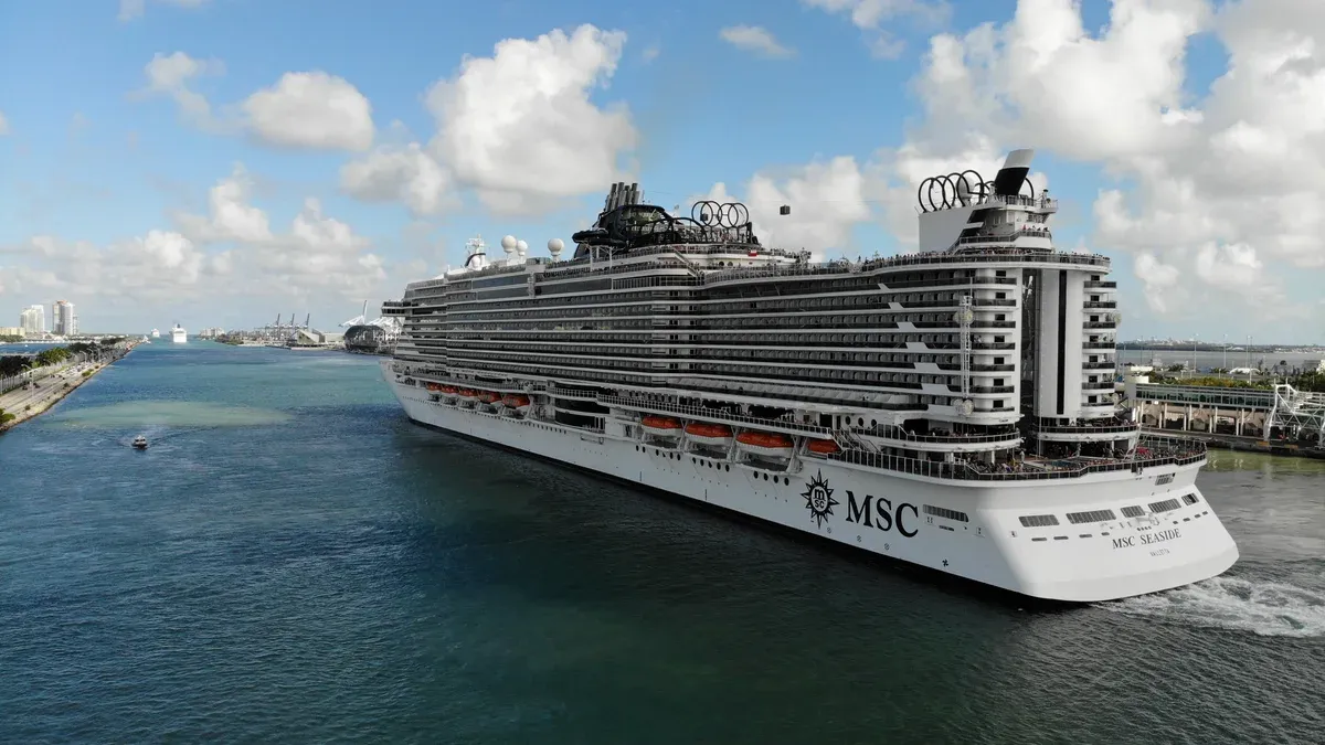MSC Seaside leaving the Port of Miami on an MSC cruise from Miami