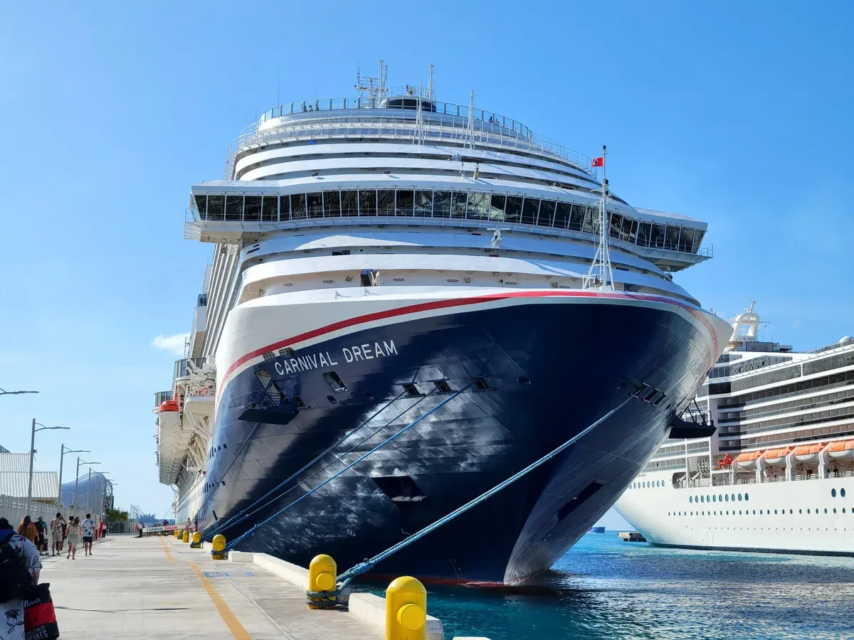 Carnival Dream tied up at Nassau cruise port in the Bahamas