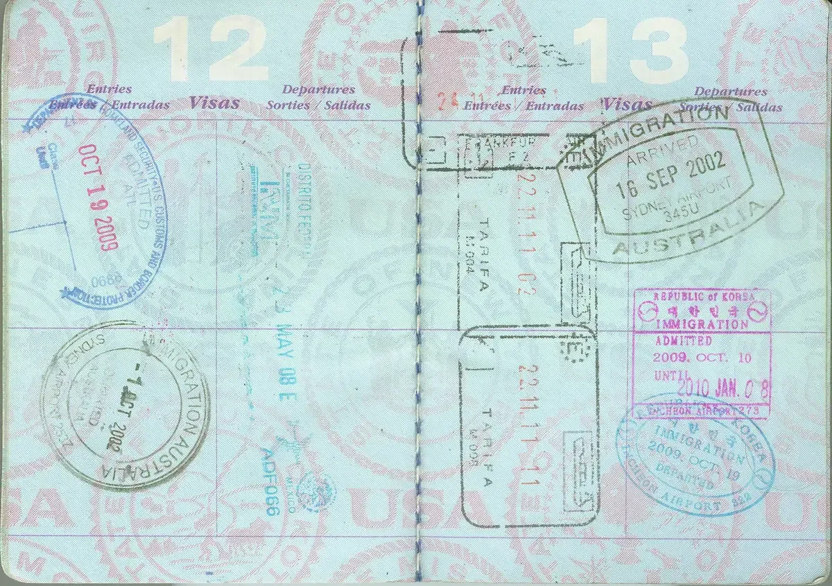 Stamped page of a US passport, relevant to passport rules for a Bahamas cruise